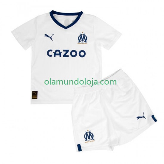 Camisola Olympique de Marseille Criança Equipamento Primeiro 2022-2023 Manga Curta